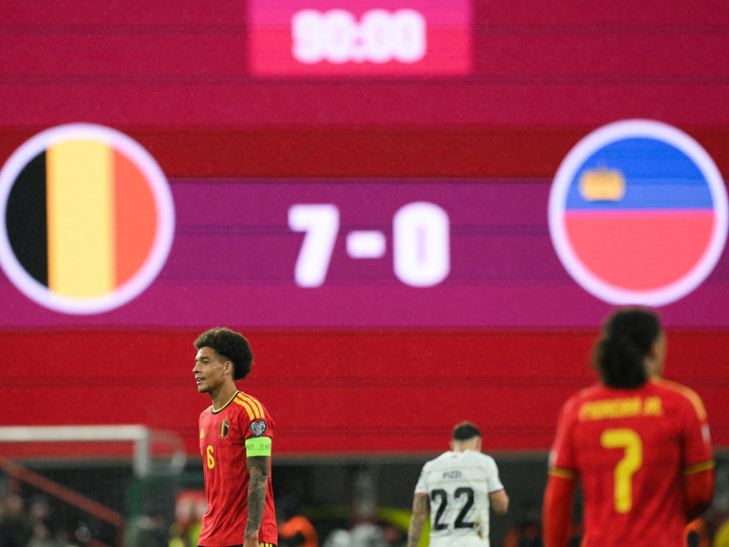 ฟุตบอลโลก 2026 รอบคัดเลือก โซนยุโรป : เบลเยียม 7-0 ลิกเตนสไตน์