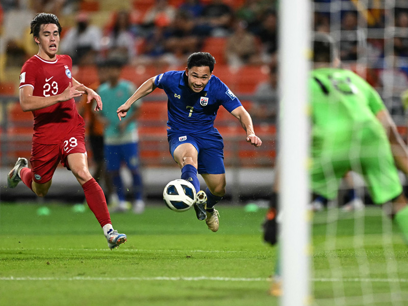 ฟุตบอลโลก 2026 รอบคัดเลือก โซนเอเชีย : ไทย 3-1 สิงคโปร์