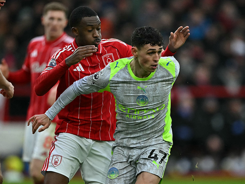 พรีเมียร์ลีก อังกฤษ : ฟอเรสต์ 1-2 แมนซิตี้